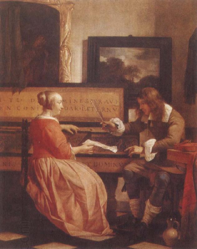Gabriel Metsu A Man and a Woman Seated by a Virginal China oil painting art